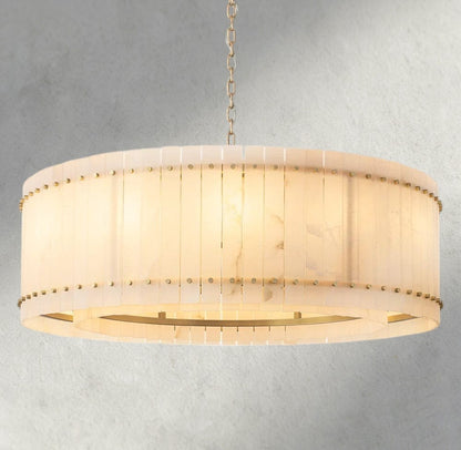 48" / Brass San Marco Alabaster Round Chandelier 22", 37", 48", 60"