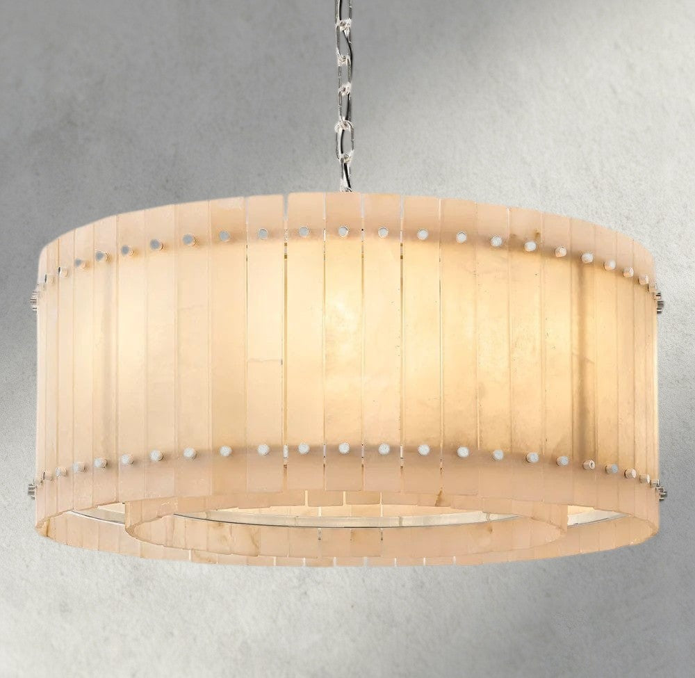 37" / Nickle San Marco Alabaster Round Chandelier 22", 37", 48", 60"
