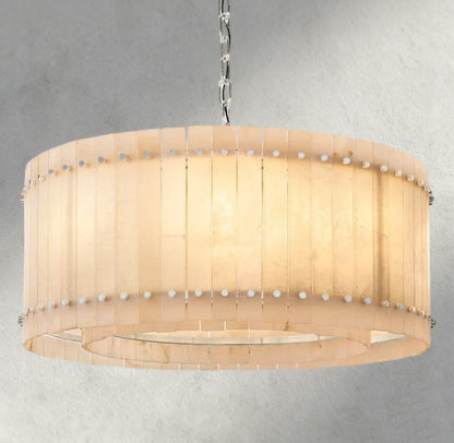37" / Nickle San Marco Alabaster Round Chandelier 22", 37", 48", 60"