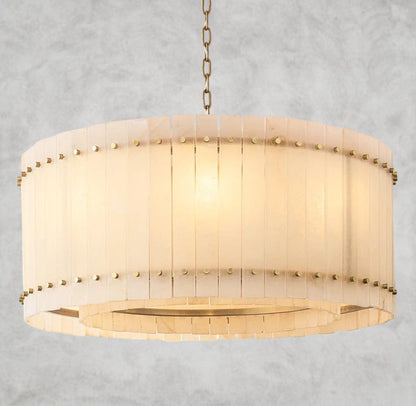 37" / Brass San Marco Alabaster Round Chandelier 22", 37", 48", 60"