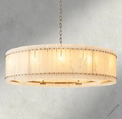60" / Brass San Marco Alabaster Round Chandelier 22", 37", 48", 60"