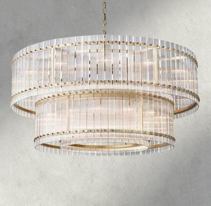60" / Brass San Marco Two-Tier Round Chandelier 22", 37", 48", 60"