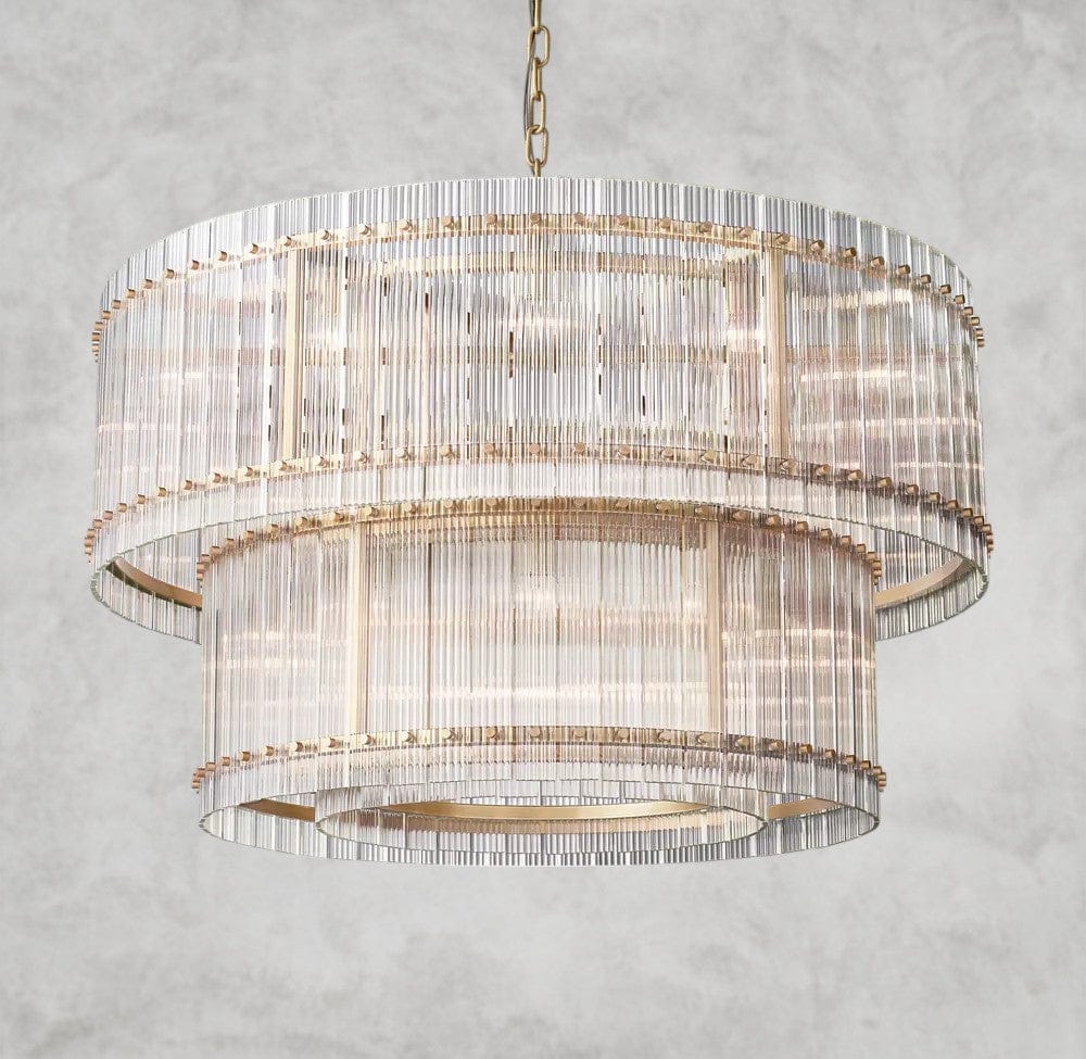 48" / Brass San Marco Two-Tier Round Chandelier 22", 37", 48", 60"