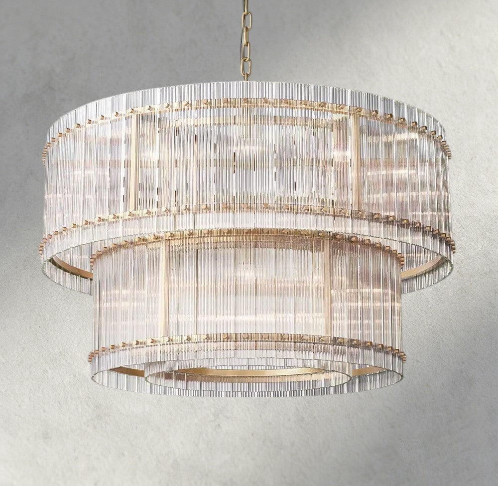 48" / Brass San Marco Two-Tier Round Chandelier 22", 37", 48", 60"
