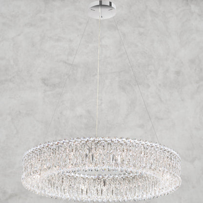 Nickel / Clear Heritage Crystal Sarella 18 - Light Chandelier