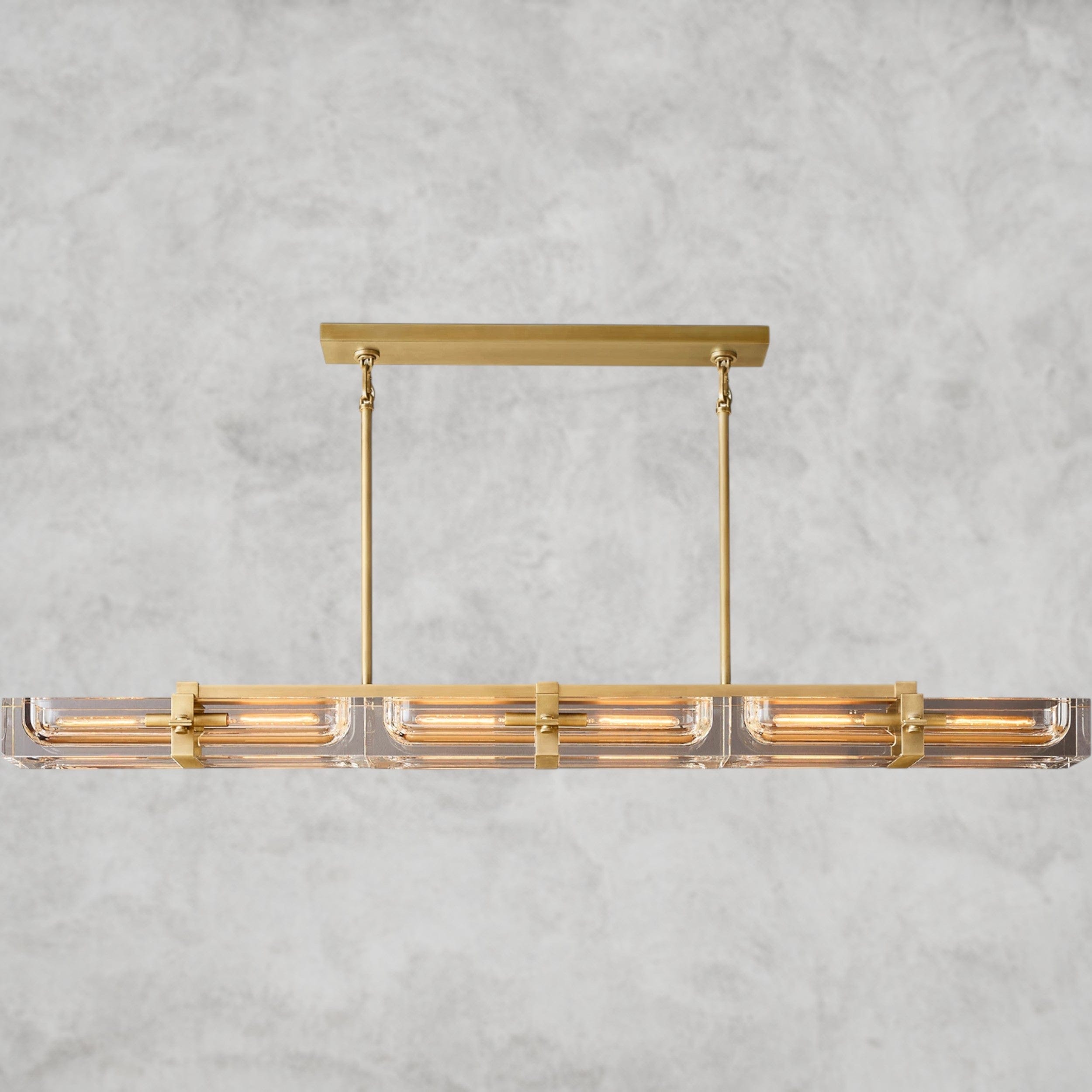72" / Brass Savile Linear Chandelier 24", 48", 72"