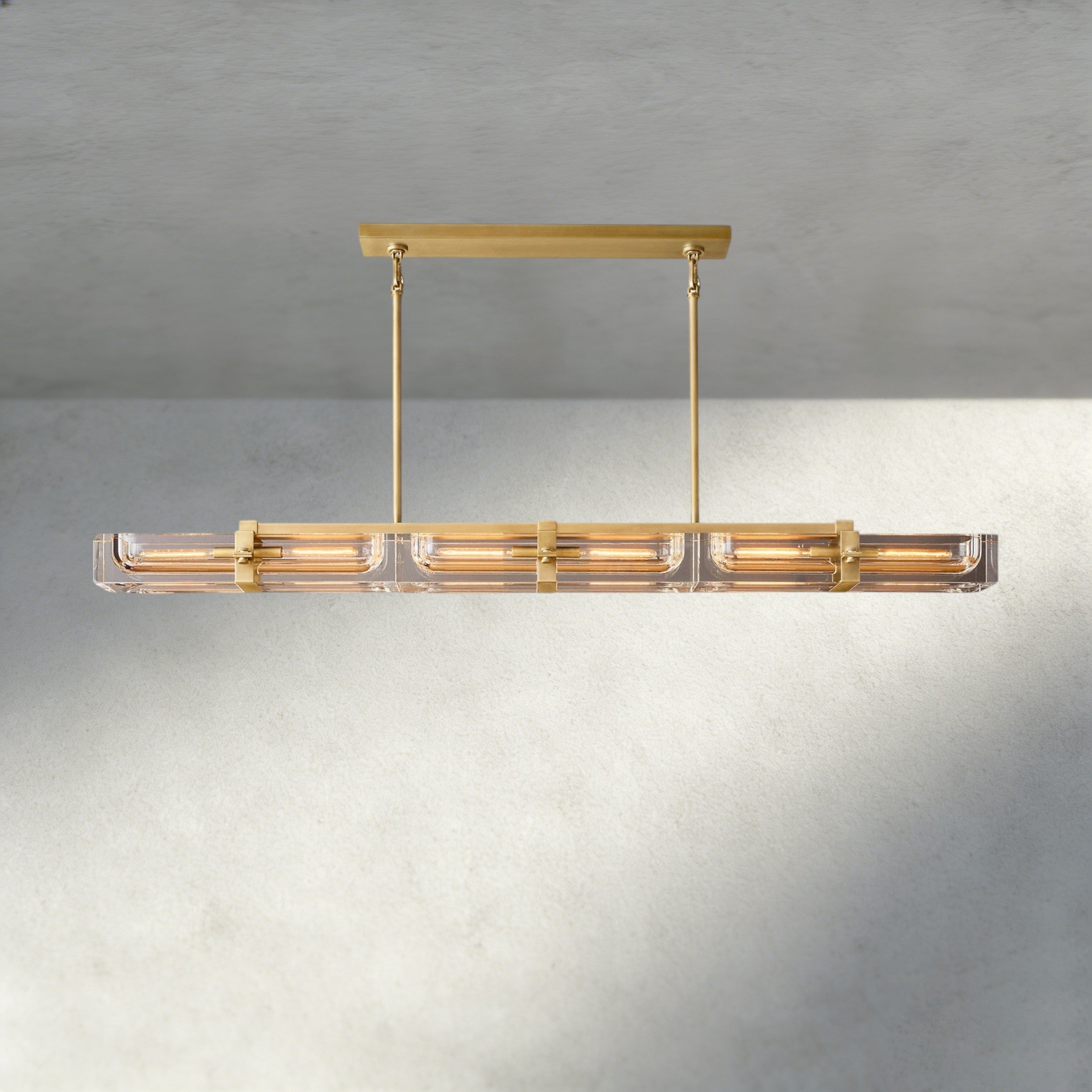 72" / Brass Savile Linear Chandelier 24", 48", 72"