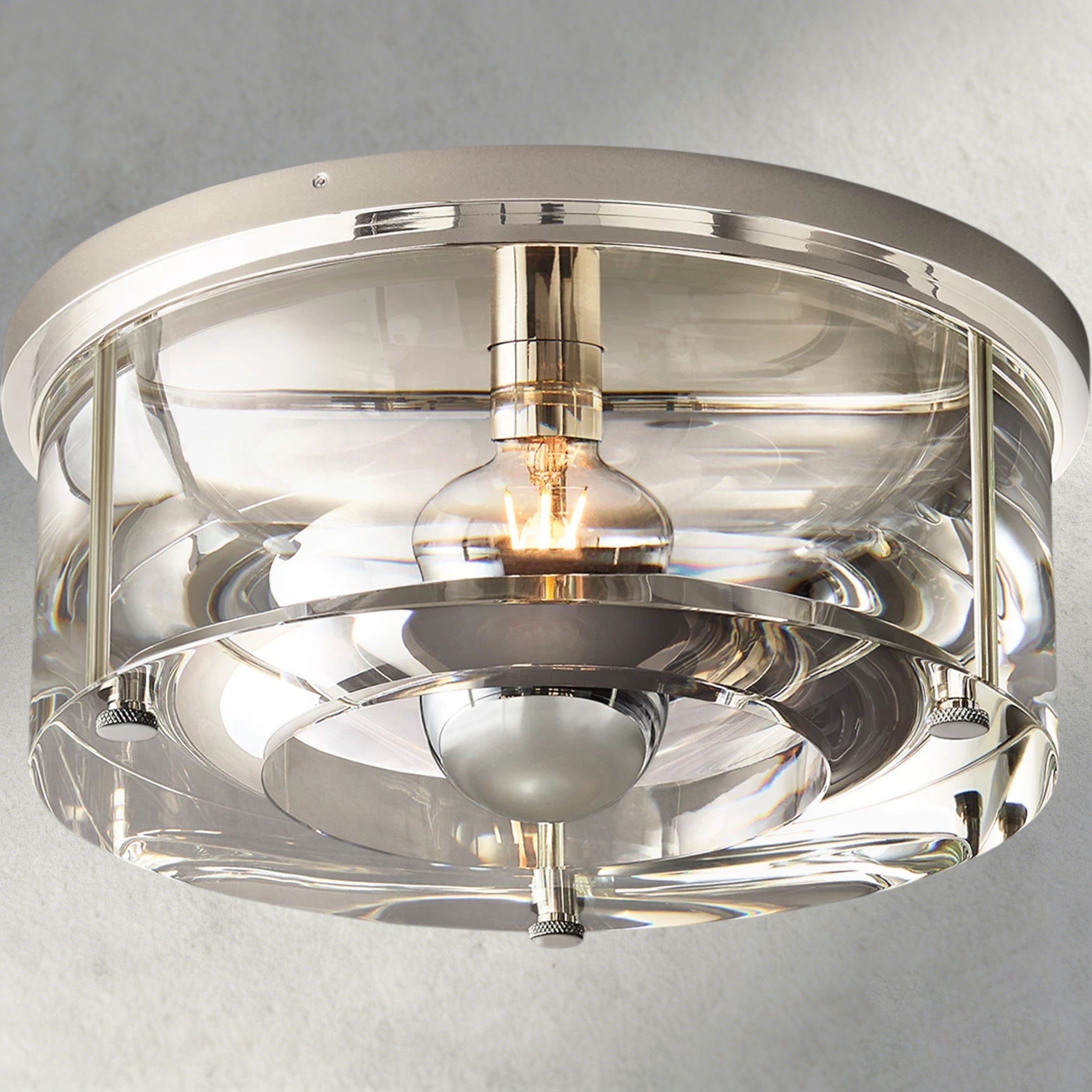 14" / Nickle Savile Round Flushmount 10", 12", 14"