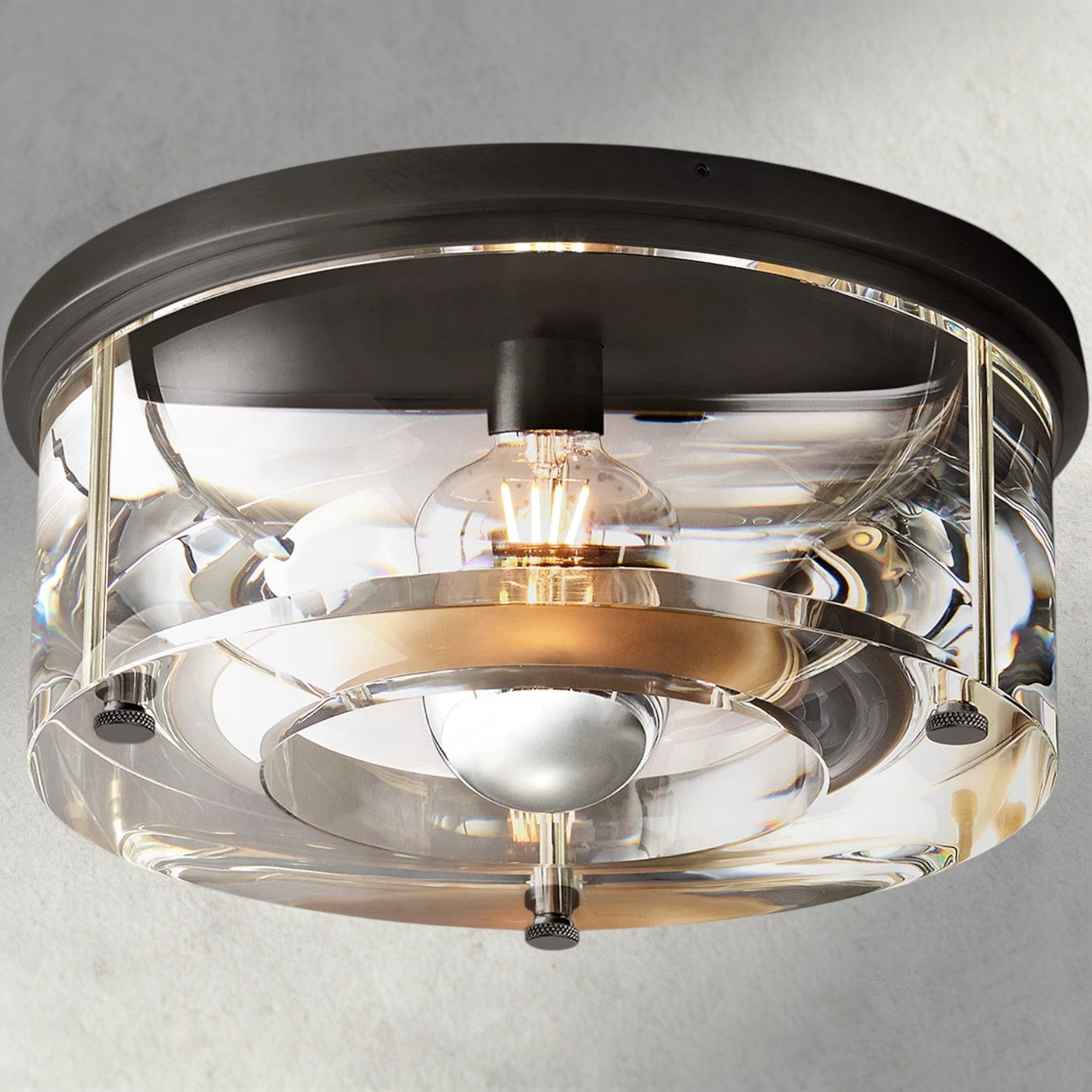 14" / Bronze Savile Round Flushmount 10", 12", 14"