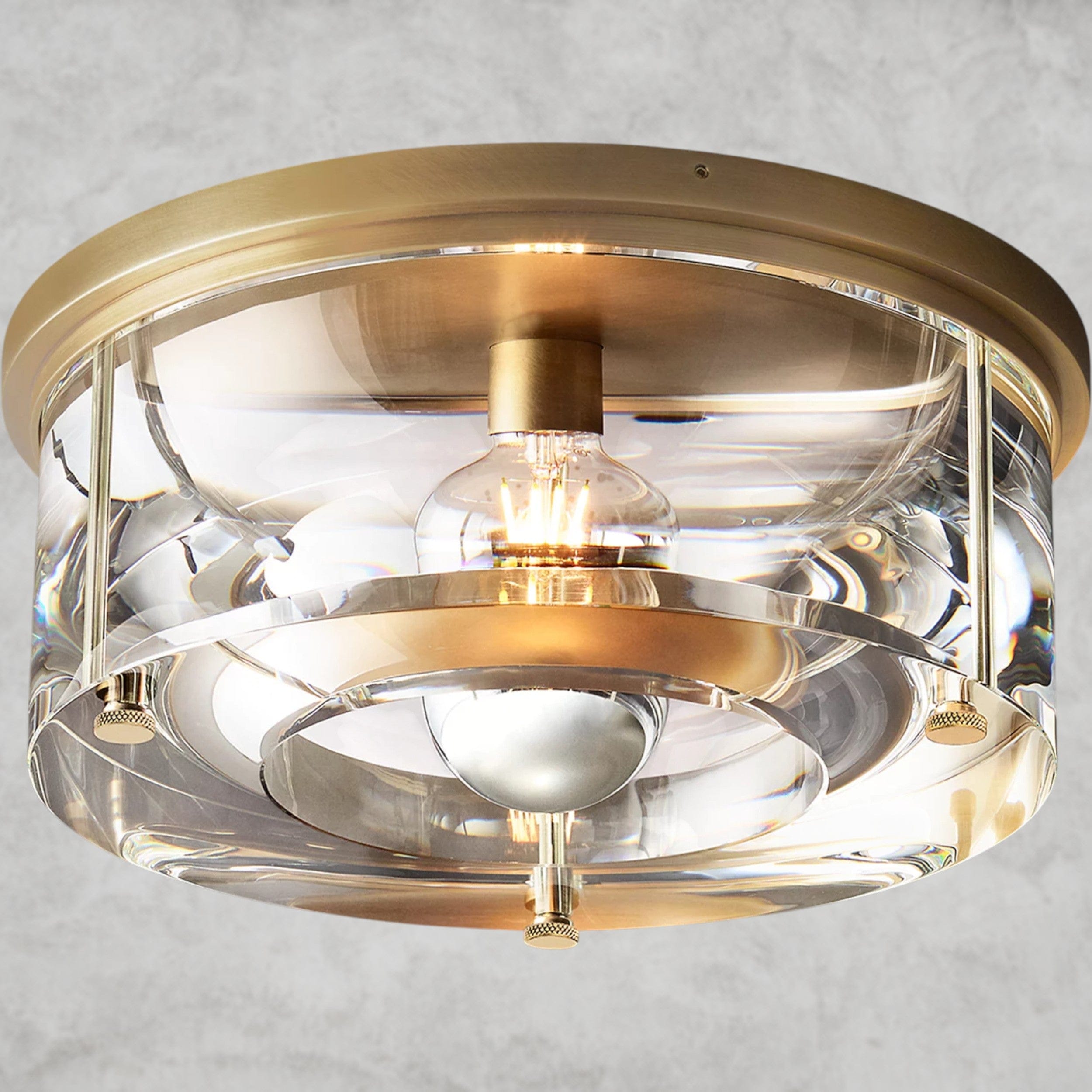 14" / Brass Savile Round Flushmount 10", 12", 14"