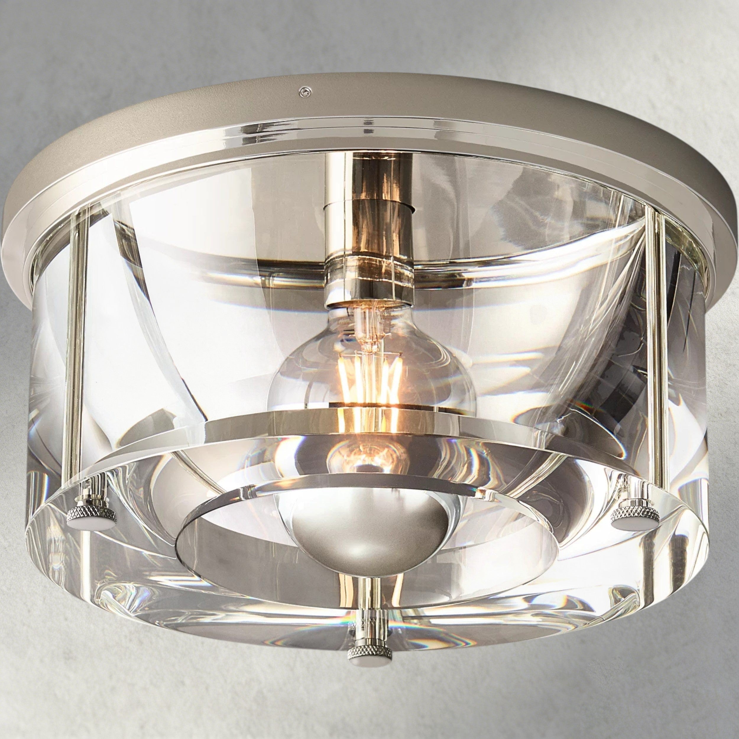 10" / Nickle Savile Round Flushmount 10", 12", 14"