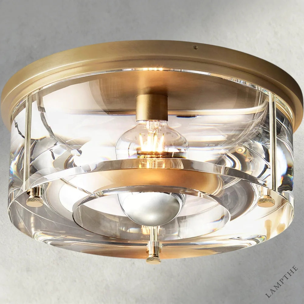 14" / Brass Savile Round Flushmount 10", 12", 14"