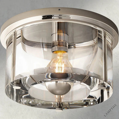 12" / Nickle Savile Round Flushmount 10", 12", 14"