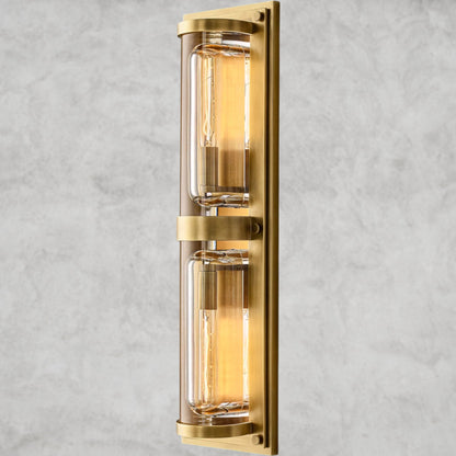 Brass Savile Round Linear Sconce