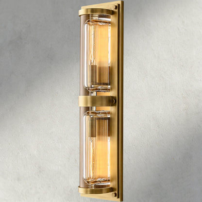 Brass Savile Round Linear Sconce