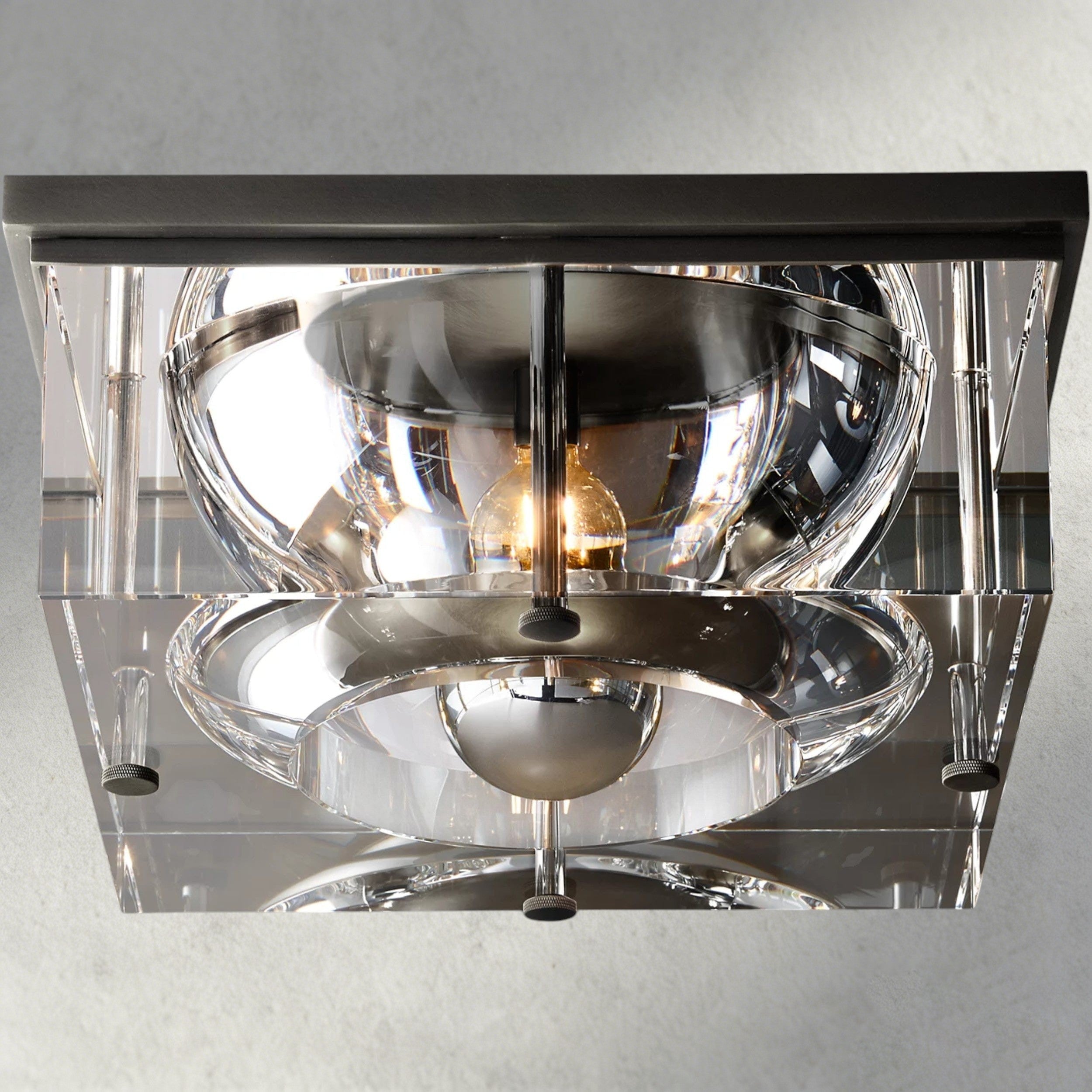 14" / Bronze Savile Square Flushmount 10", 12", 14"