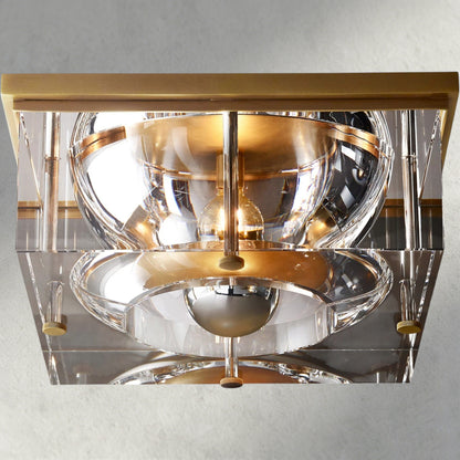 14" / Brass Savile Square Flushmount 10", 12", 14"