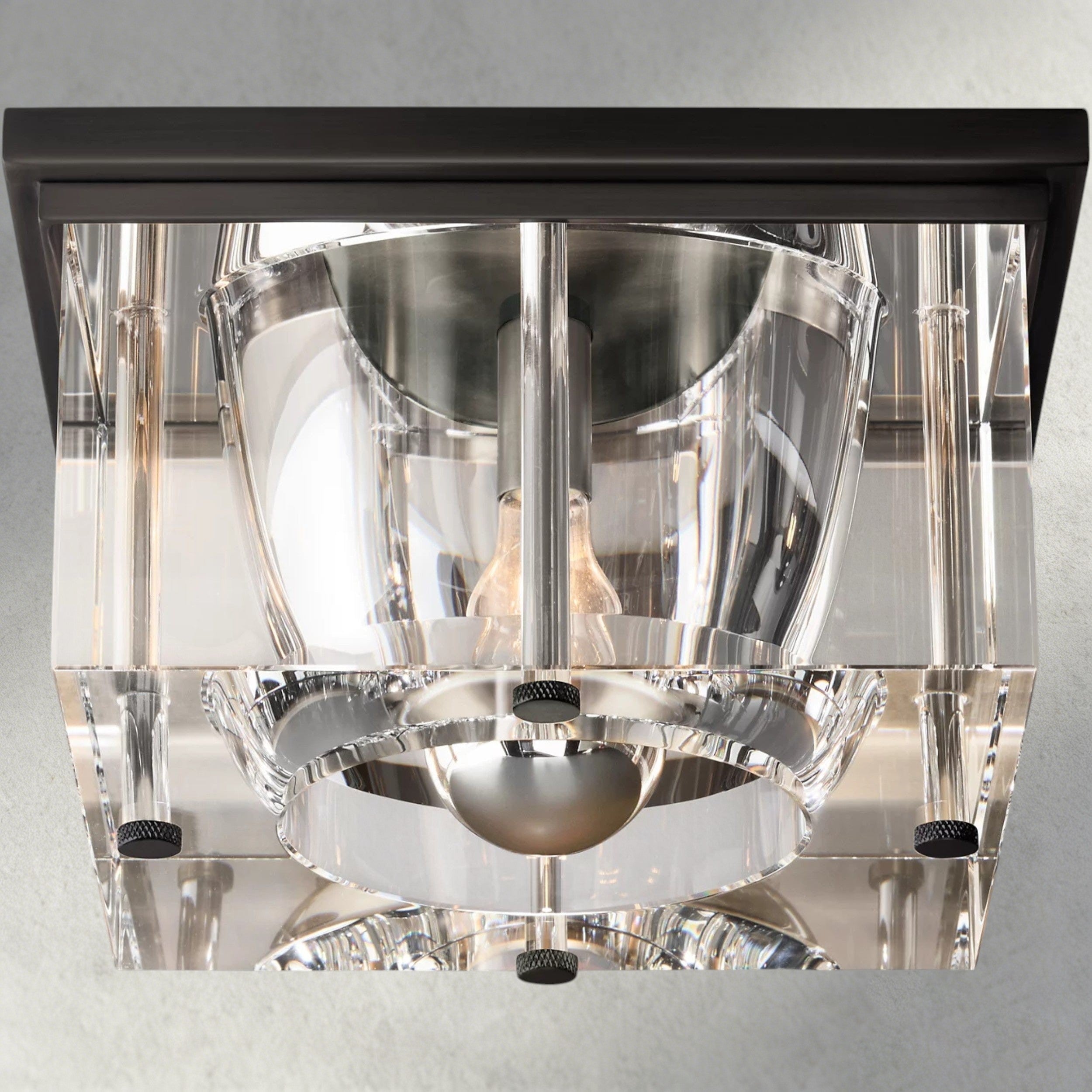 12" / Bronze Savile Square Flushmount 10", 12", 14"