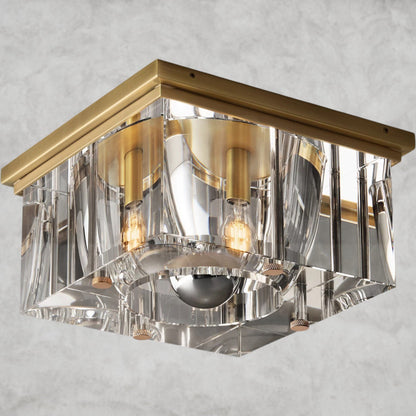12" / Brass Savile Square Flushmount 10", 12", 14"
