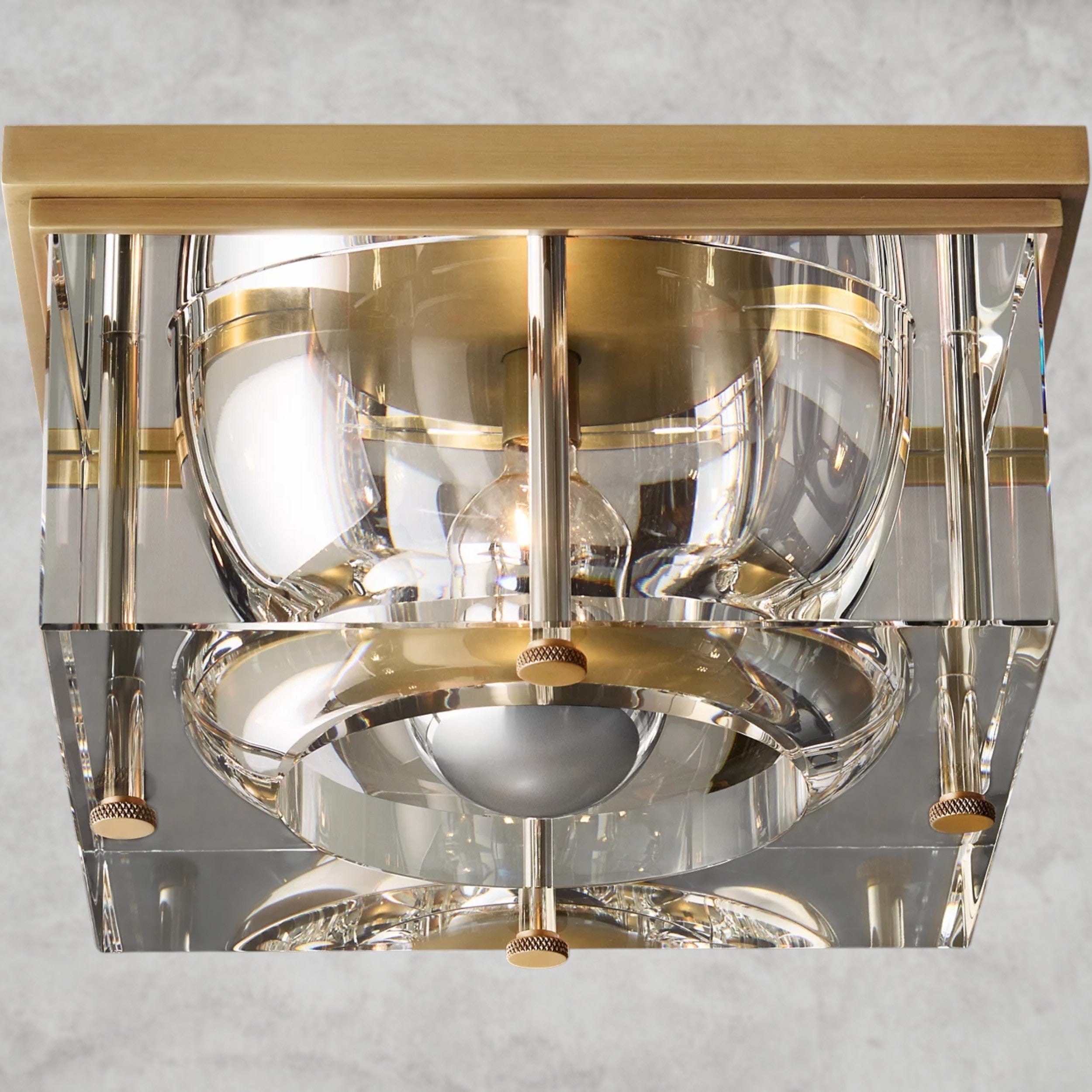 10" / Brass Savile Square Flushmount 10", 12", 14"