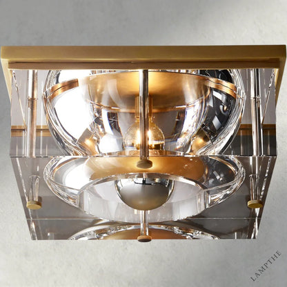 14" / Brass Savile Square Flushmount 10", 12", 14"