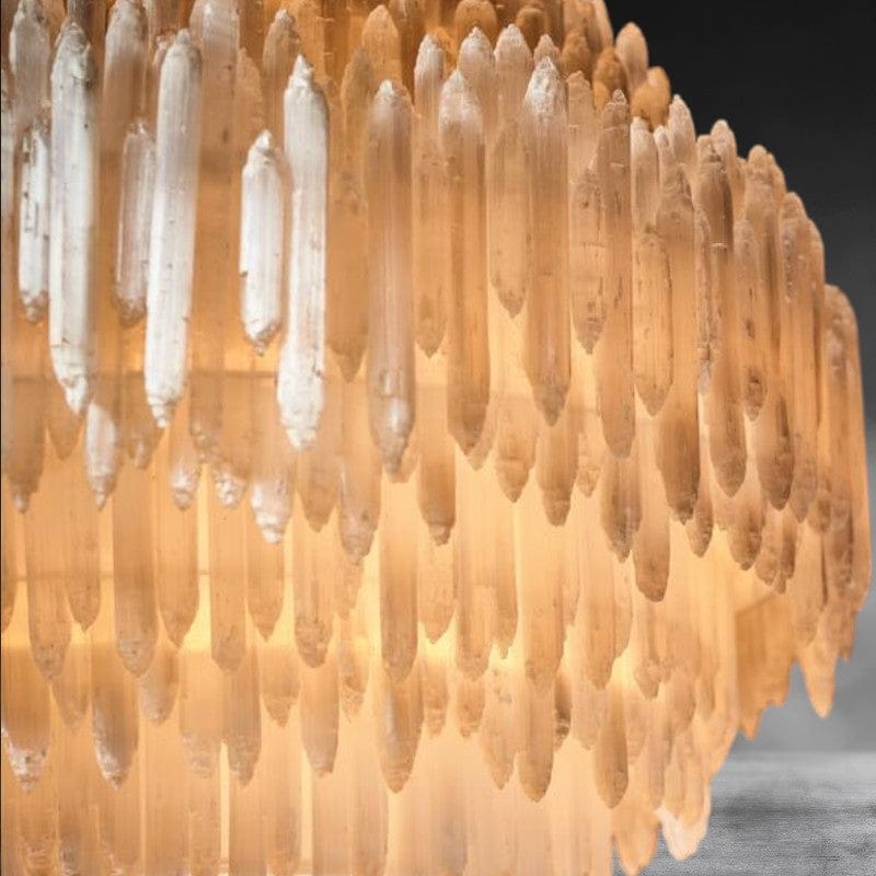 Selenite Layer Round Pendant