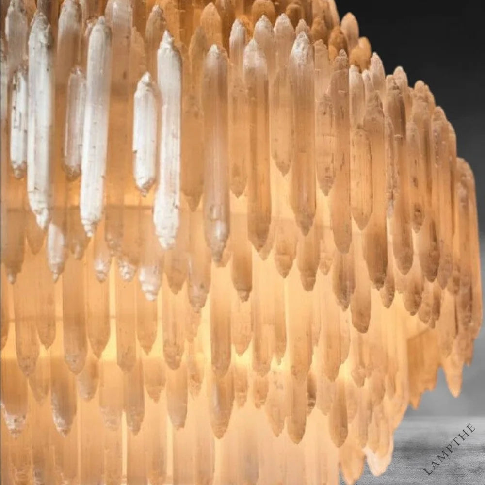 Selenite Layer Round Pendant
