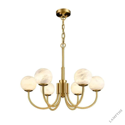 Sien Alabaster Modern Brass Chandelier