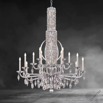 Antique Silver / Crystal Heritage Crystal Siena Crystal Chandelier 40"