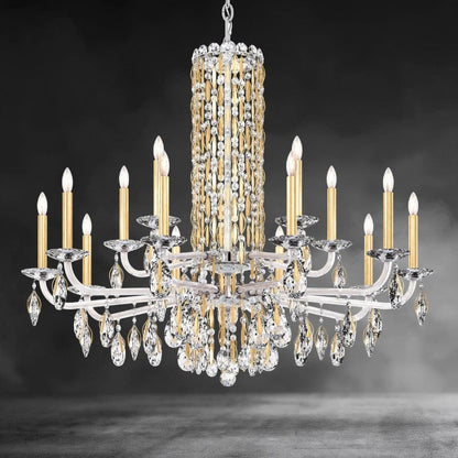 Heirloom Gold / Crystal Heritage Crystal Siena Short Column Crystal Chandelier 41"