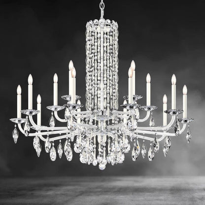 White / Crystal Heritage Crystal Siena Short Column Crystal Chandelier 41"