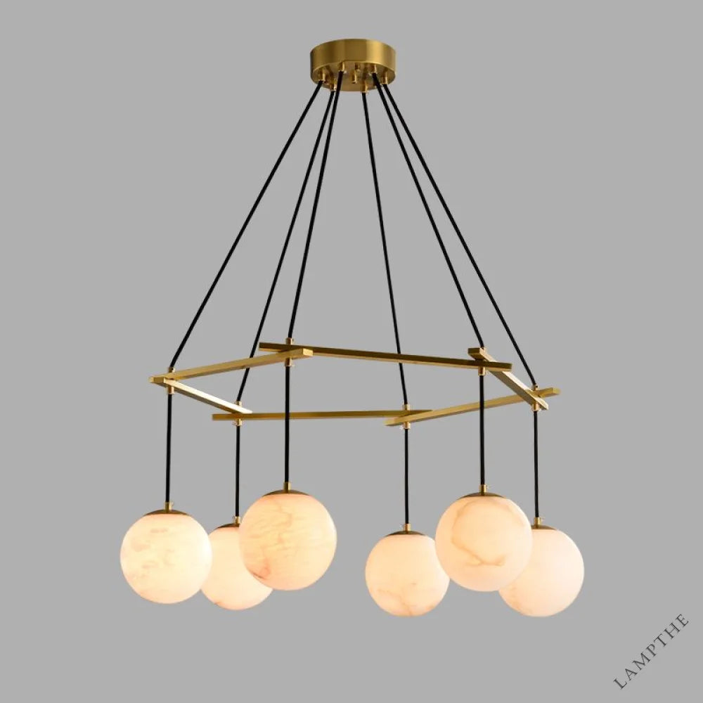 Alabaster Modern Round Ball Chandelier - jchandelier