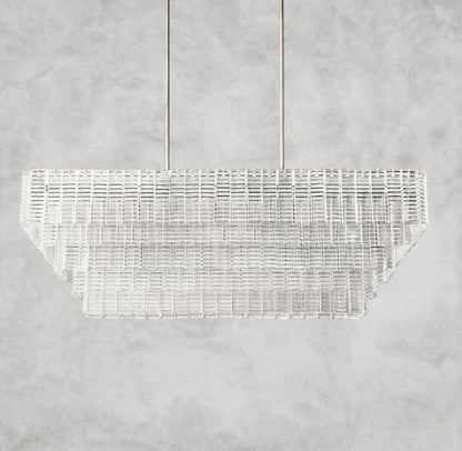 Sirene Clear Glass Rectangular Chandelier 59"