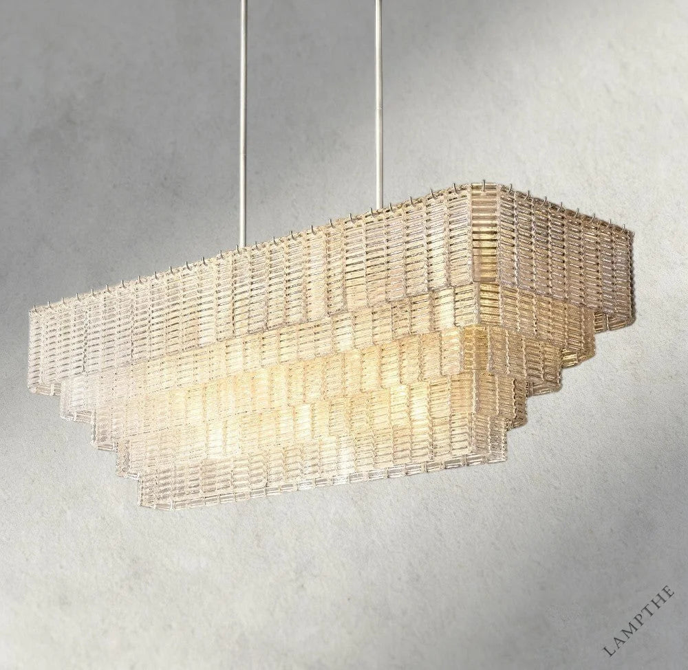 Sirene Clear Glass Rectangular Chandelier 59"