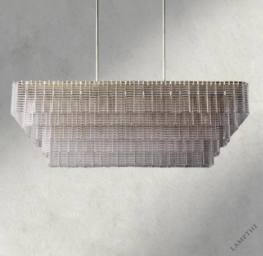 Sirene Clear Glass Rectangular Chandelier 59"