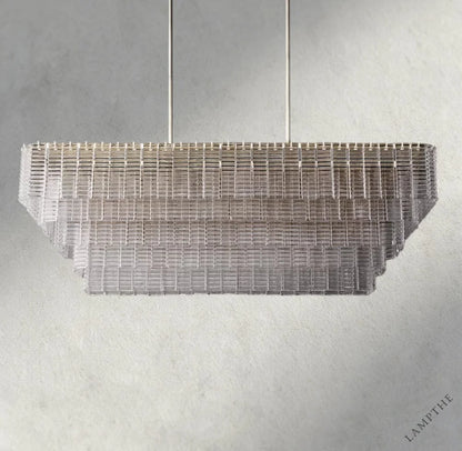 Sirene Clear Glass Rectangular Chandelier 59"