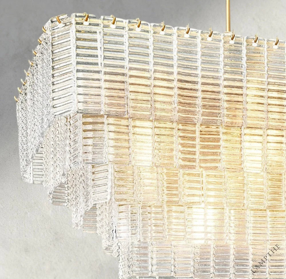 Sirene Clear Glass Rectangular Chandelier 59"