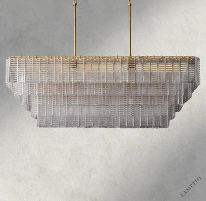 Sirene Clear Glass Rectangular Chandelier 59"