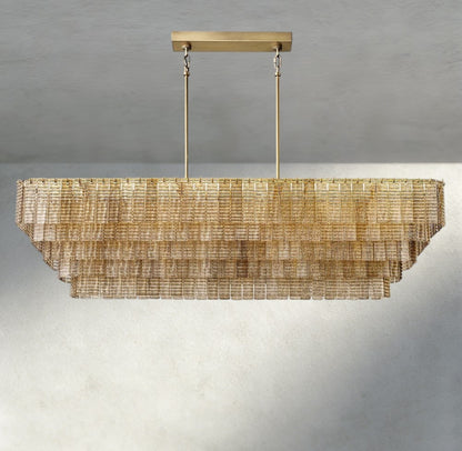 Sirene Smoke Glass Rectangular Chandelier 59", 77"