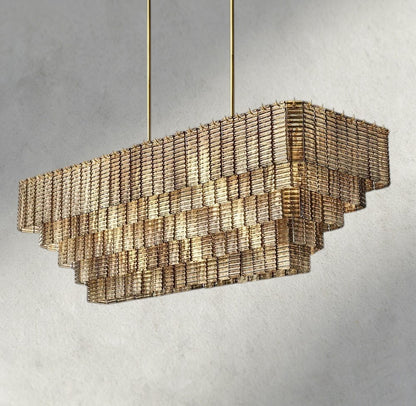Sirene Smoke Glass Rectangular Chandelier 59", 77"