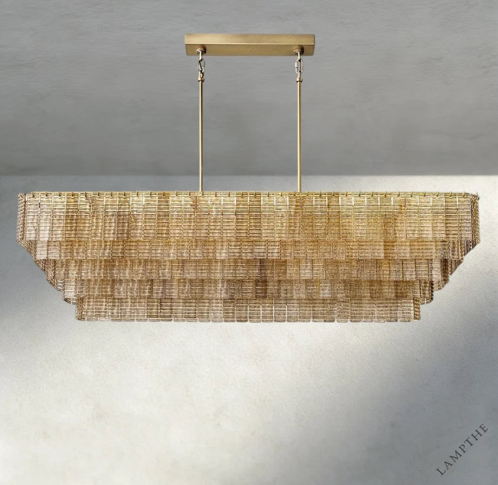 Sirene Smoke Glass Rectangular Chandelier 59", 77"
