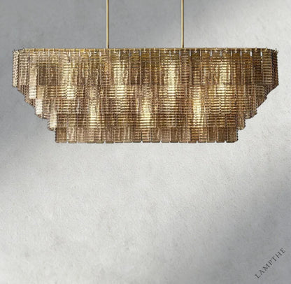 Sirene Smoke Glass Rectangular Chandelier 59", 77"