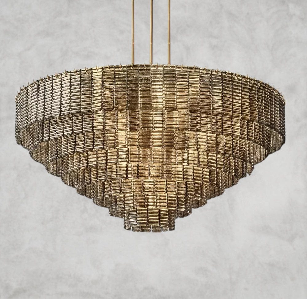 52" / Brass Sirene Smoke Glass Round Chandelier 41", 52", 65"