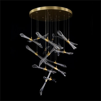 Sixteen Fluted Light Tube Chandelier