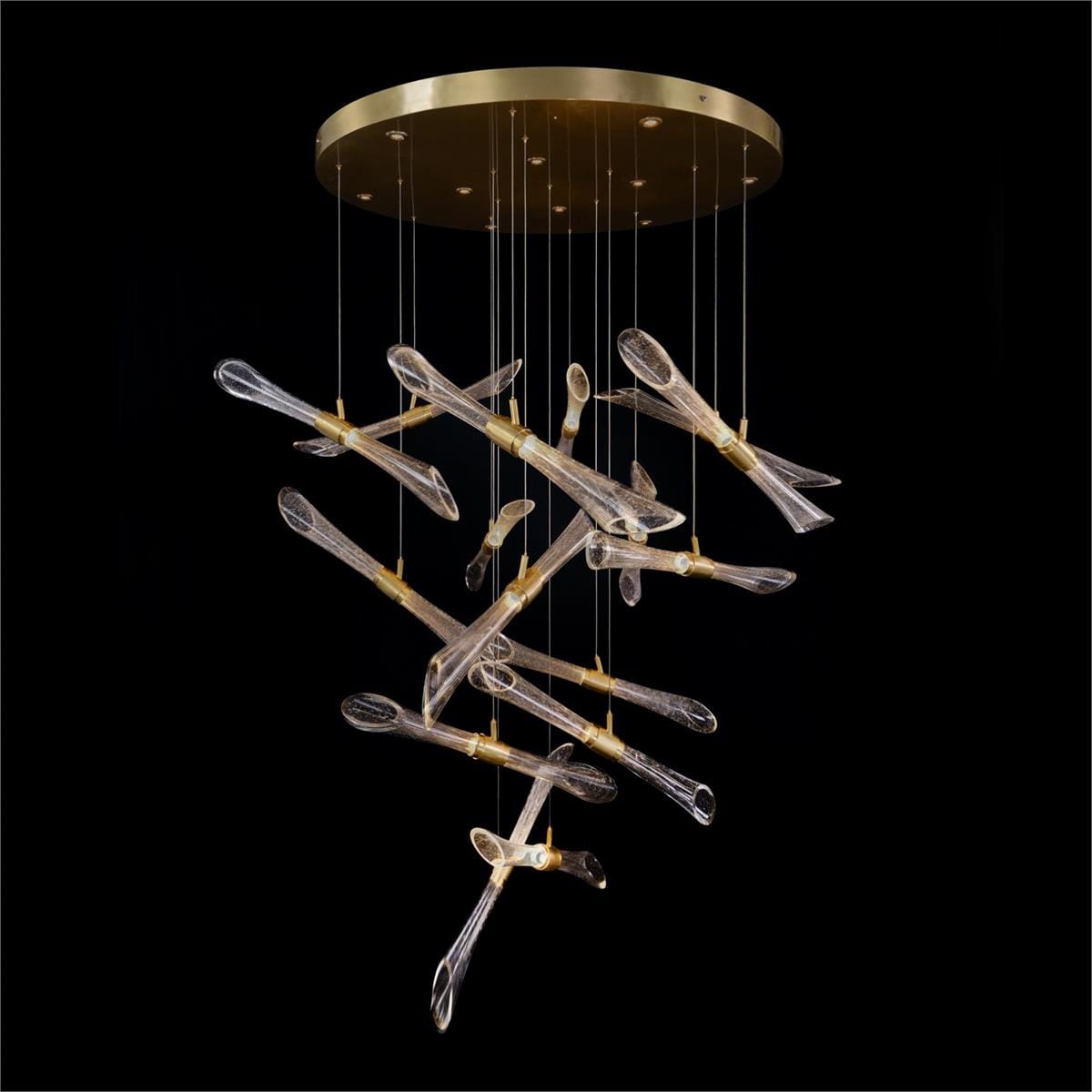 Sixteen Fluted Light Tube Chandelier