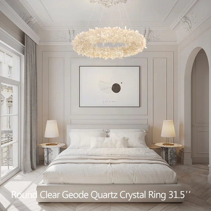 Kandice Round Rock Crystal Chandelier 24", 32", 40", 47"
