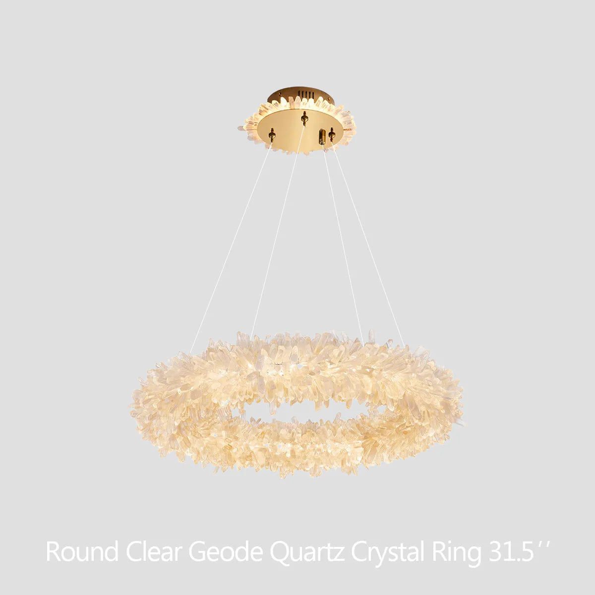Kandice Round Rock Crystal Chandelier 24", 32", 40", 47"