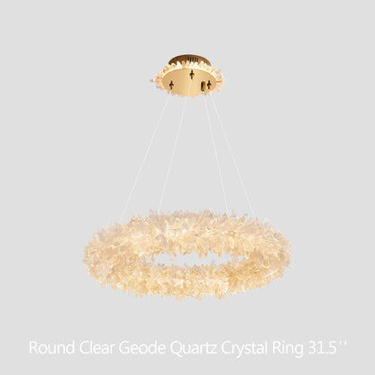 Kandice Round Rock Crystal Chandelier 24", 32", 40", 47"