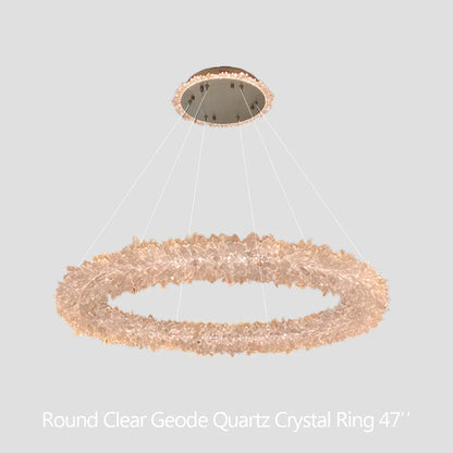 Kandice Round Rock Crystal Chandelier 24", 32", 40", 47"