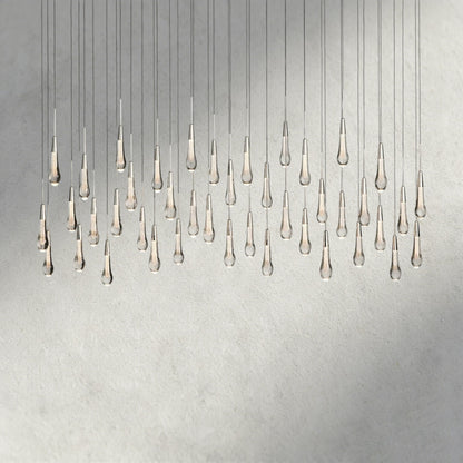 70" / Nickle Soltaire Linear Chandelier 37", 50", 60", 70"